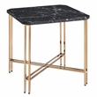 Steve Silver Daxton Black Faux Marble and Gold Metal  End Table