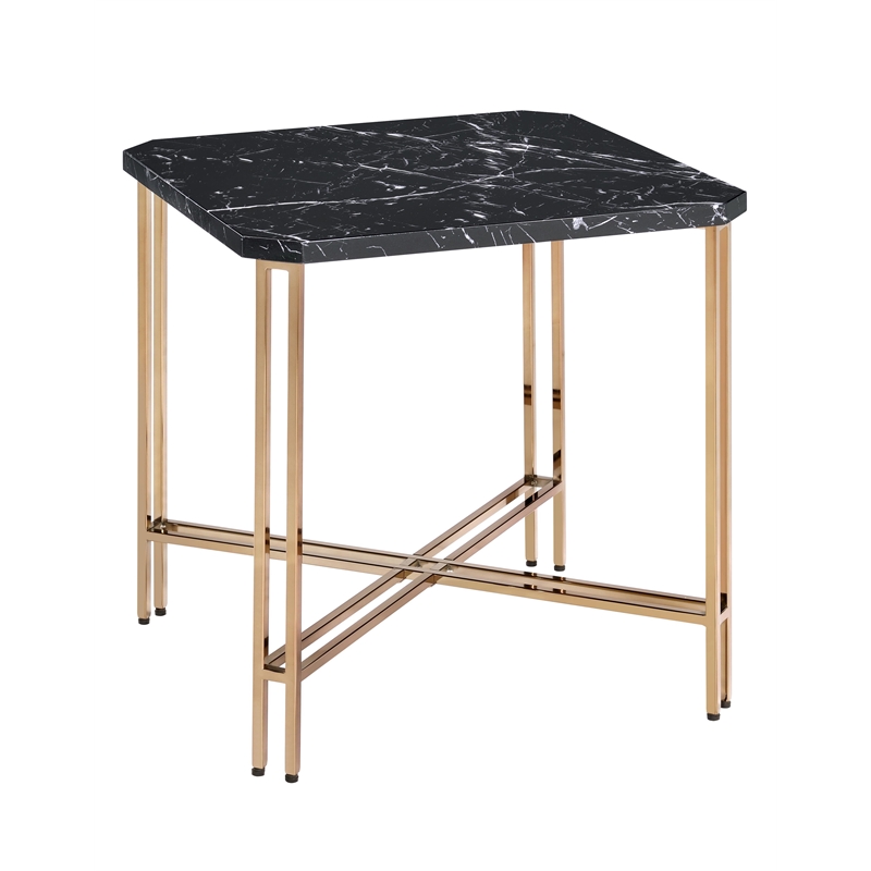 Steve Silver Daxton Black Faux Marble Square End Table Cymax Business