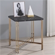 Steve Silver Daxton Black Faux Marble and Gold Metal  End Table