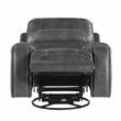 Steve Silver Keily Gray Faux Leather Manual Swivel Glider Recliner Chair