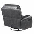 Steve Silver Keily Gray Faux Leather Manual Swivel Glider Recliner Chair