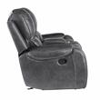Steve Silver Keily Gray Faux Leather Manual Glider Recliner Loveseat