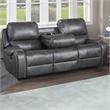 Steve Silver Keily Gray Faux Leather Manual Recliner Sofa