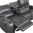 Steve Silver Keily Gray Faux Leather Manual Recliner Sofa