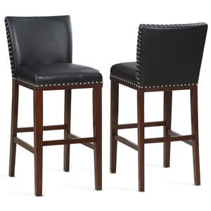 Steve Silver Tiffanie Solid Wood 24&quot Counter Stool - Black-Espresso