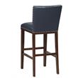 Tiffanie Navy Faux Leather and Espresso Finish Bar Stool