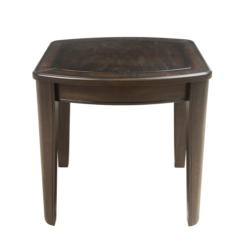 Diletta Dark Walnut Wood Game End Table with Chessboard