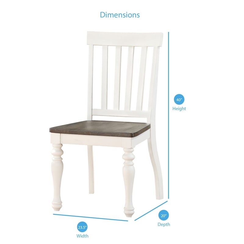 Steve Silver Joanna Two-tone Ivory and Dark Oak Side Chair