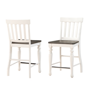 steve silver joanna two-tone ivory and dark oak counter chair