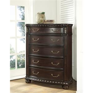 steve silver monte carlo rich cocoa chocolate 5-drawer lift top chest