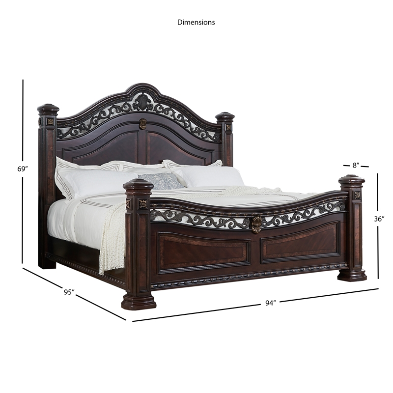 Steve Silver Monte Carlo Rich Cocoa Chocolate King Bed Complete