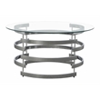 Tayside Metal and Chrome Tempered Glass Top Cocktail Table