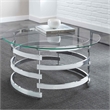 Tayside Metal and Chrome Tempered Glass Top Cocktail Table