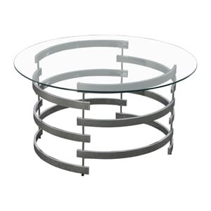 Tayside Metal and Chrome Tempered Glass Top Cocktail Table