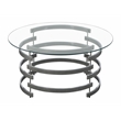 Tayside Metal and Chrome Tempered Glass Top Cocktail Table