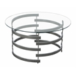 Tayside Metal and Chrome Tempered Glass Top Cocktail Table