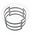 Tayside Metal and Chrome Tempered Glass Top Cocktail Table