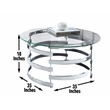 Tayside Metal and Chrome Tempered Glass Top Cocktail Table