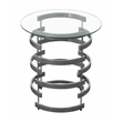 Tayside Chrome and Metal Tempered Glass Top End Table