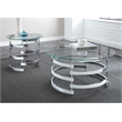 Tayside Chrome and Metal Tempered Glass Top End Table