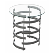 Tayside Chrome and Metal Tempered Glass Top End Table