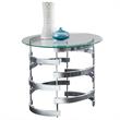 Tayside Chrome and Metal Tempered Glass Top End Table