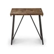 Walden Brown Wood Parquet Top with Dark Gray Iron Base End Table
