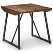 Walden Brown Wood Parquet Top with Dark Gray Iron Base End Table