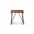 Walden Brown Wood Parquet Top with Dark Gray Iron Base End Table