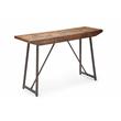 Walden Brown Wood Parquet Top with Dark Gray Iron Base Sofa Table