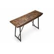 Walden Brown Wood Parquet Top with Dark Gray Iron Base Sofa Table