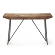 Walden Brown Wood Parquet Top with Dark Gray Iron Base Sofa Table