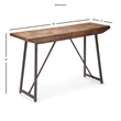 Walden Brown Wood Parquet Top with Dark Gray Iron Base Sofa Table