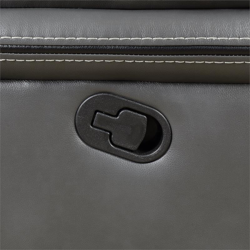 Isabella Sofa and Loveseat and Chair Set in Gray Faux Leather