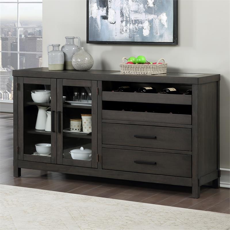Steve Silver Napa Dusky Cedar Brown Wood Server