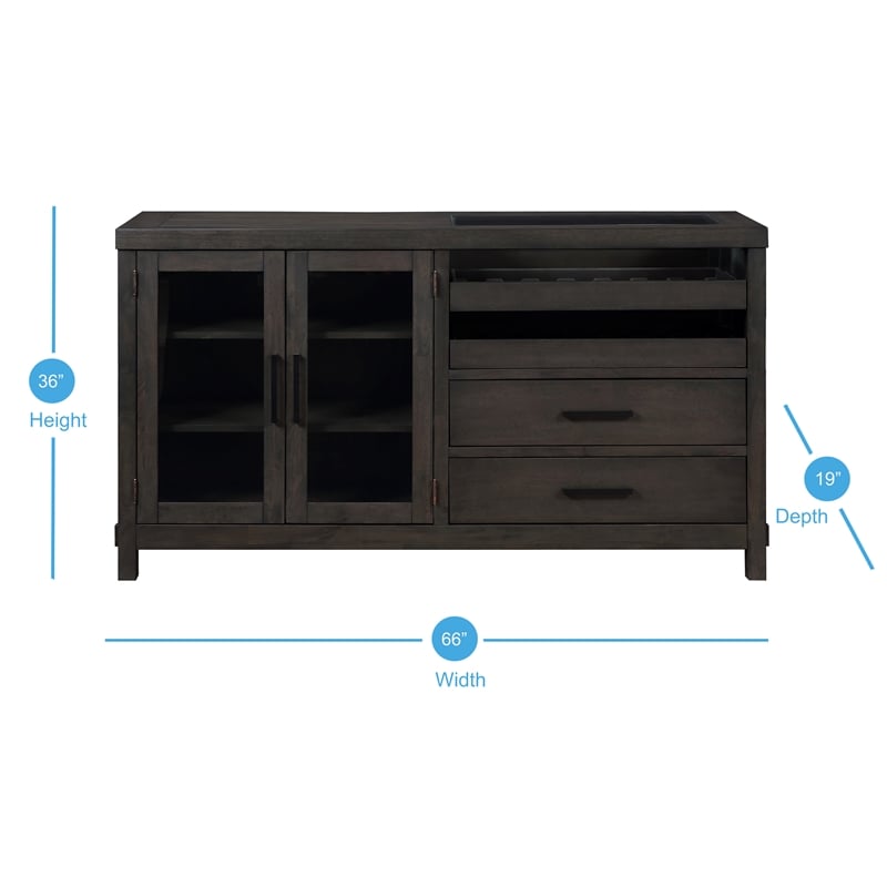 Steve Silver Napa Dusky Cedar Brown Wood Server