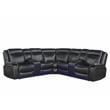 Steve Silver Levin Black Faux Leather 3-piece Power Reclining Sectional