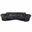 Steve Silver Levin Black Faux Leather 3-piece Power Reclining Sectional