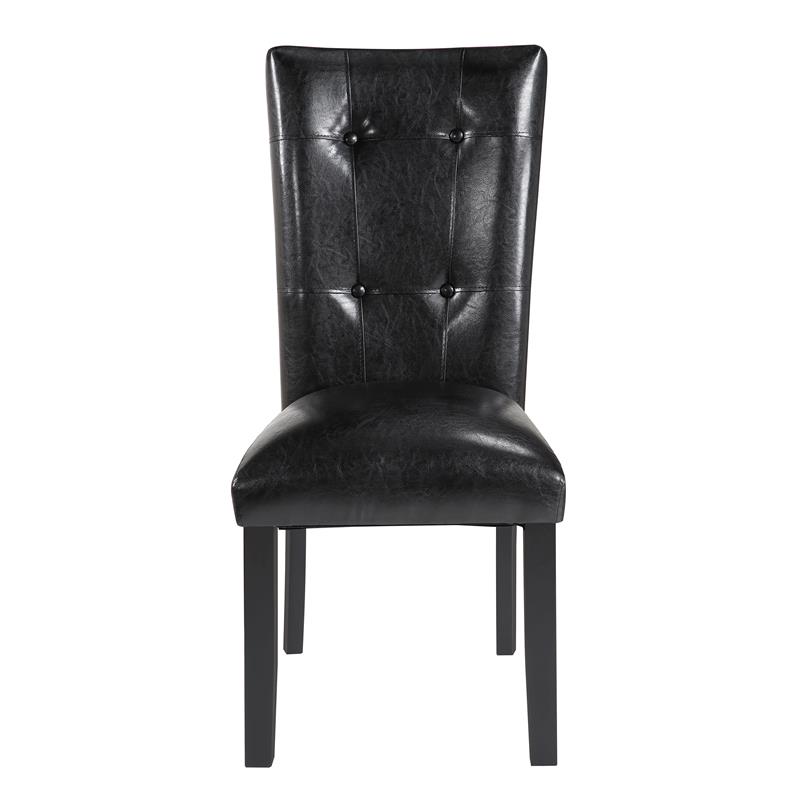 Steve Silver Sterling Black Faux Leather Upholstered Dining Chair