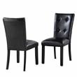 Steve Silver Sterling Black Faux Leather Upholstered Dining Chair