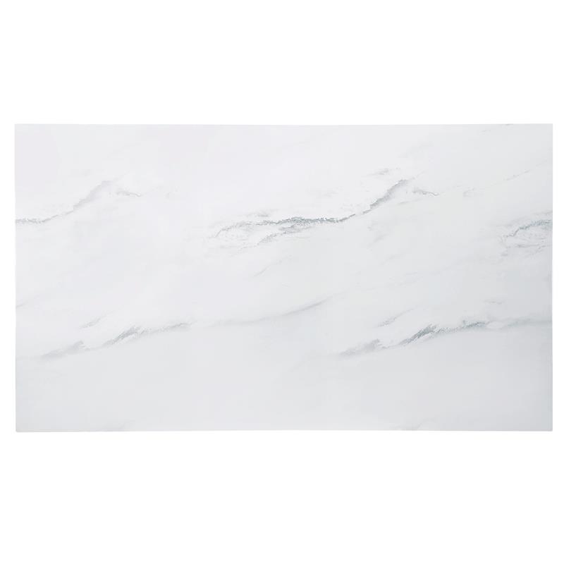 Sterling White Faux Marble and Deep Cherry Finish Dining Table