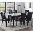Sterling White Faux Marble and Wood 7-piece Dining Set in Black