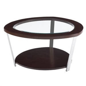 Steve Silver Duncan Espresso Finished Wood and Metal Cocktail Table