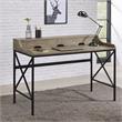 Steve Silver Corday Gray Wood and Black Metal Desk with USB Port