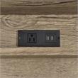 Steve Silver Corday Gray Wood and Black Metal Desk with USB Port