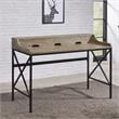 Steve Silver Corday Gray Wood and Black Metal Desk with USB Port