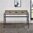 Steve Silver Corday Gray Wood and Black Metal Desk with USB Port