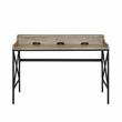 Steve Silver Corday Gray Wood and Black Metal Desk with USB Port