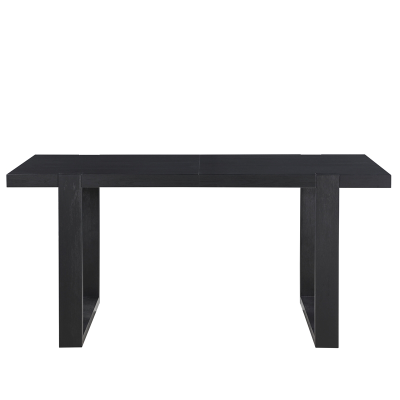 Yves Extendable Rubbed Charcoal Counter Table with 18-inch Leaf