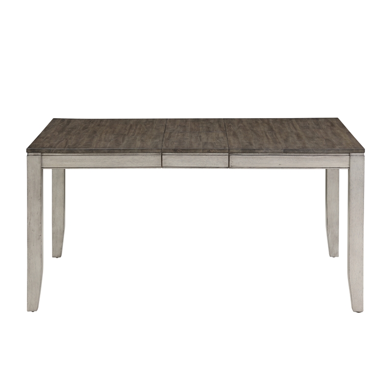 Abacus Two-tone Smokey Alabaster and Brown Dining Table with 12-inch Leaf